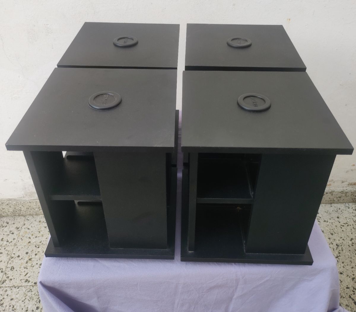 Mueble torre para 288 cds/dvds, en madera. Módulos para apilar o separados