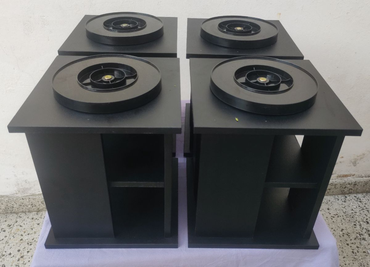 Mueble torre para 288 cds/dvds, en madera. Módulos para apilar o separados