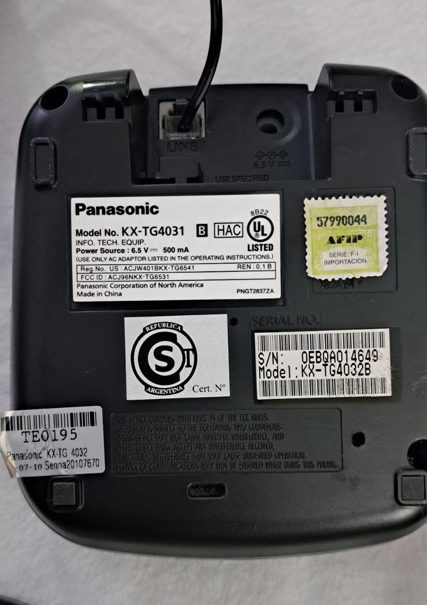 Telefono inhalambrico Panasonic KX-TG4031