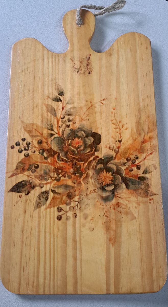 Tabla de madera para picar - decorada