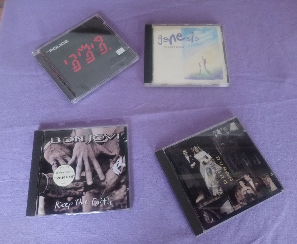 4 CD Bon Jovi-The Police-Genesis-Duran Duran como nuevos.