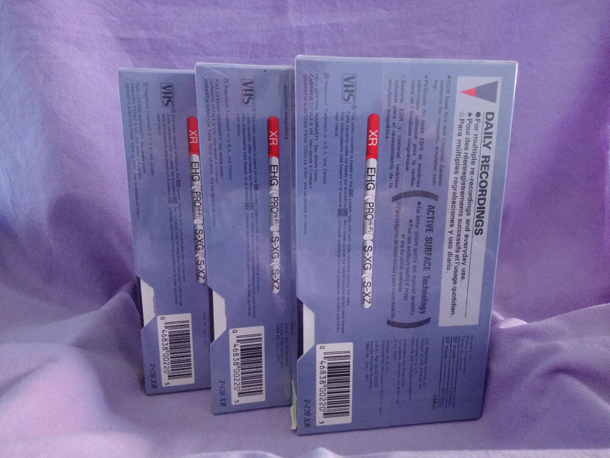 Cassettes Vhs Video (3) Jvc T-120 Xr Sellados Origen Japón