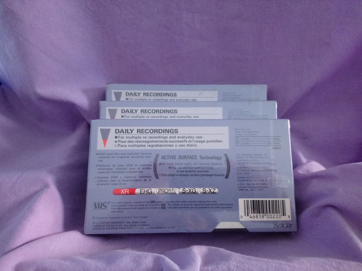 Cassettes Vhs Video (3) Jvc T-120 Xr Sellados Origen Japón