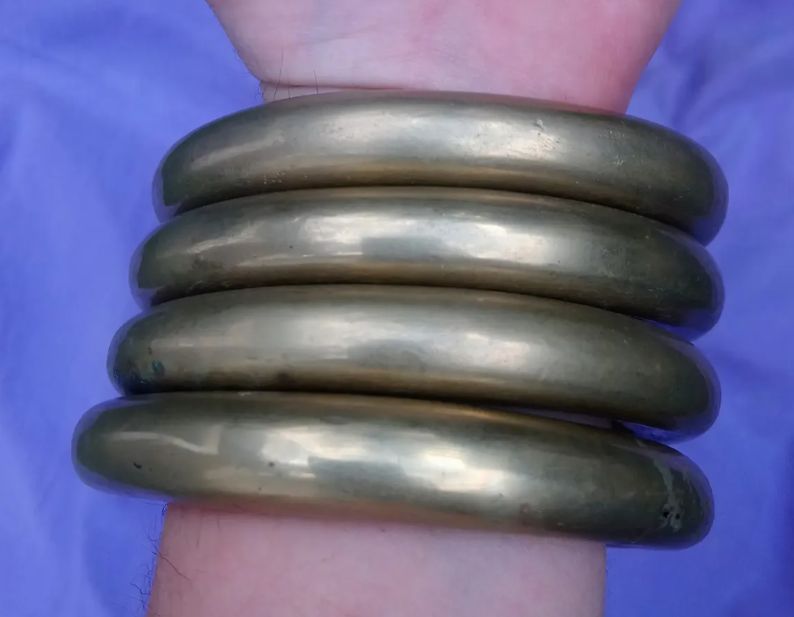 4 Anillas de Metal Doradas De Entrenamiento Wing-chun Kung Fu 