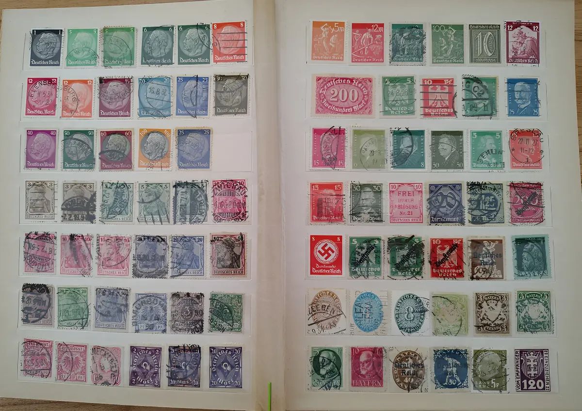 440 Estampillas de Alemania, Austria y Suiza- Incluye clasificador