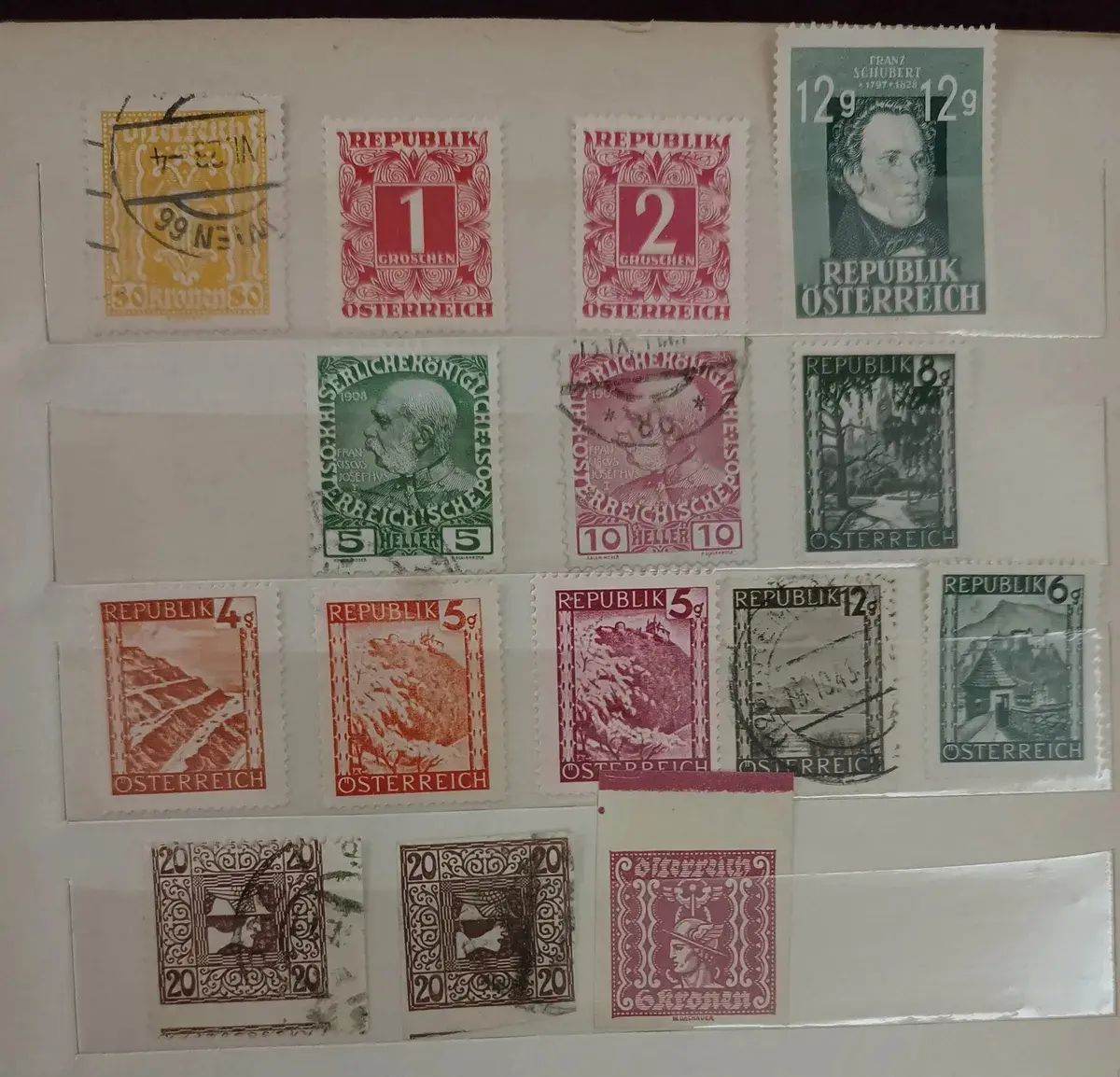 440 Estampillas de Alemania, Austria y Suiza- Incluye clasificador