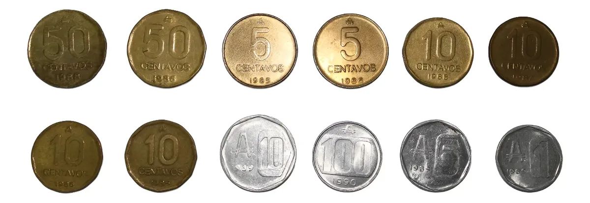 12 monedas de Austral