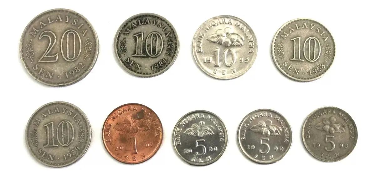 9 monedas de Malasia
