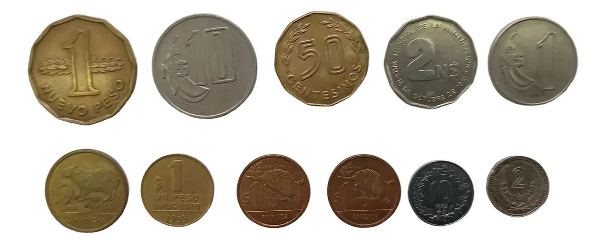 11 monedas de Uruguay