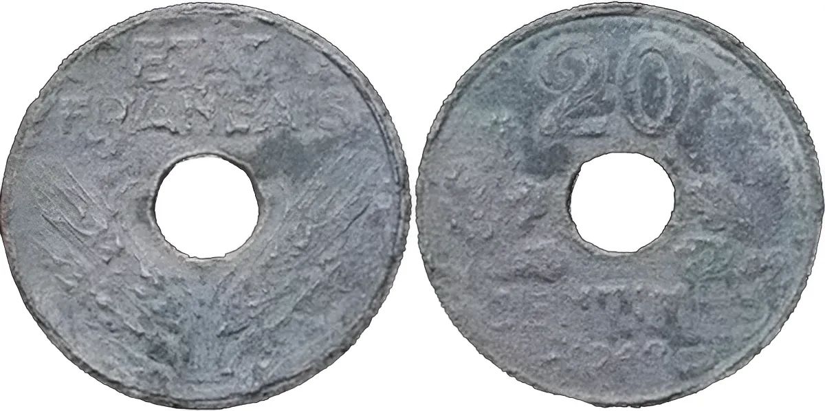 Moneda Estado Francés (Vichy) 120 centésimos 1943