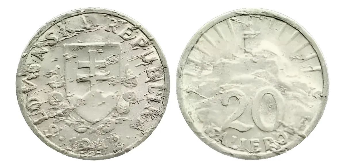 Moneda De Eslovaquia 20 Halierov 1942 Segunda Guerra Mundial