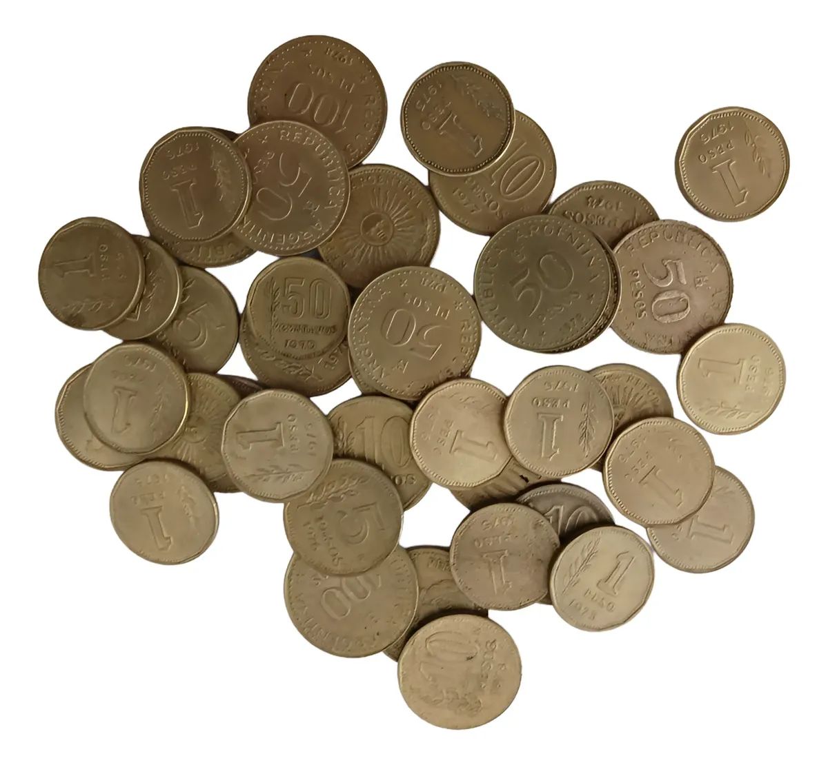 40 monedas argentinas años 70