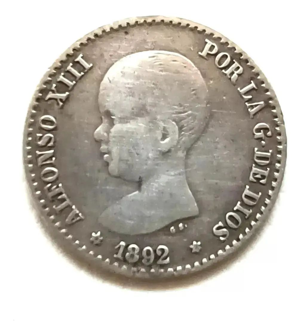 Moneda De España 50 Céntimos- Plata Alfonso Xiii Año 1892