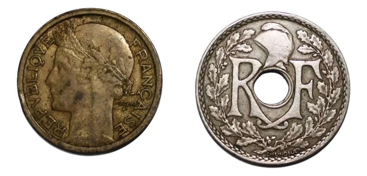 2 Monedas Iii Republica Francesa 1927 Y 1938