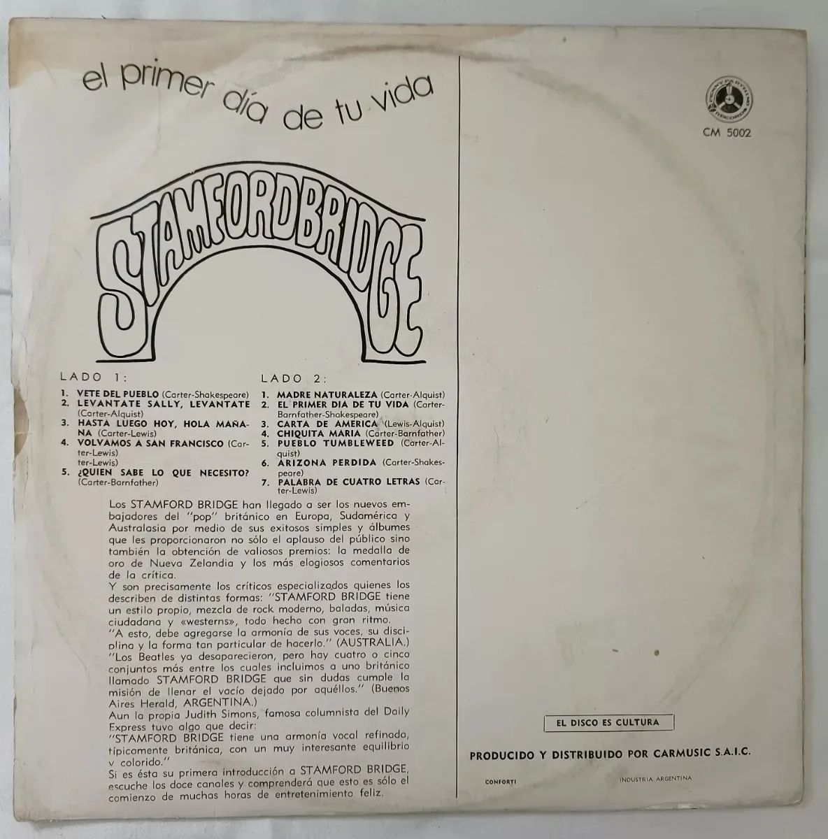 Lp Stamfordbridge (el Primer Dia De Tu Vida) Vinilo