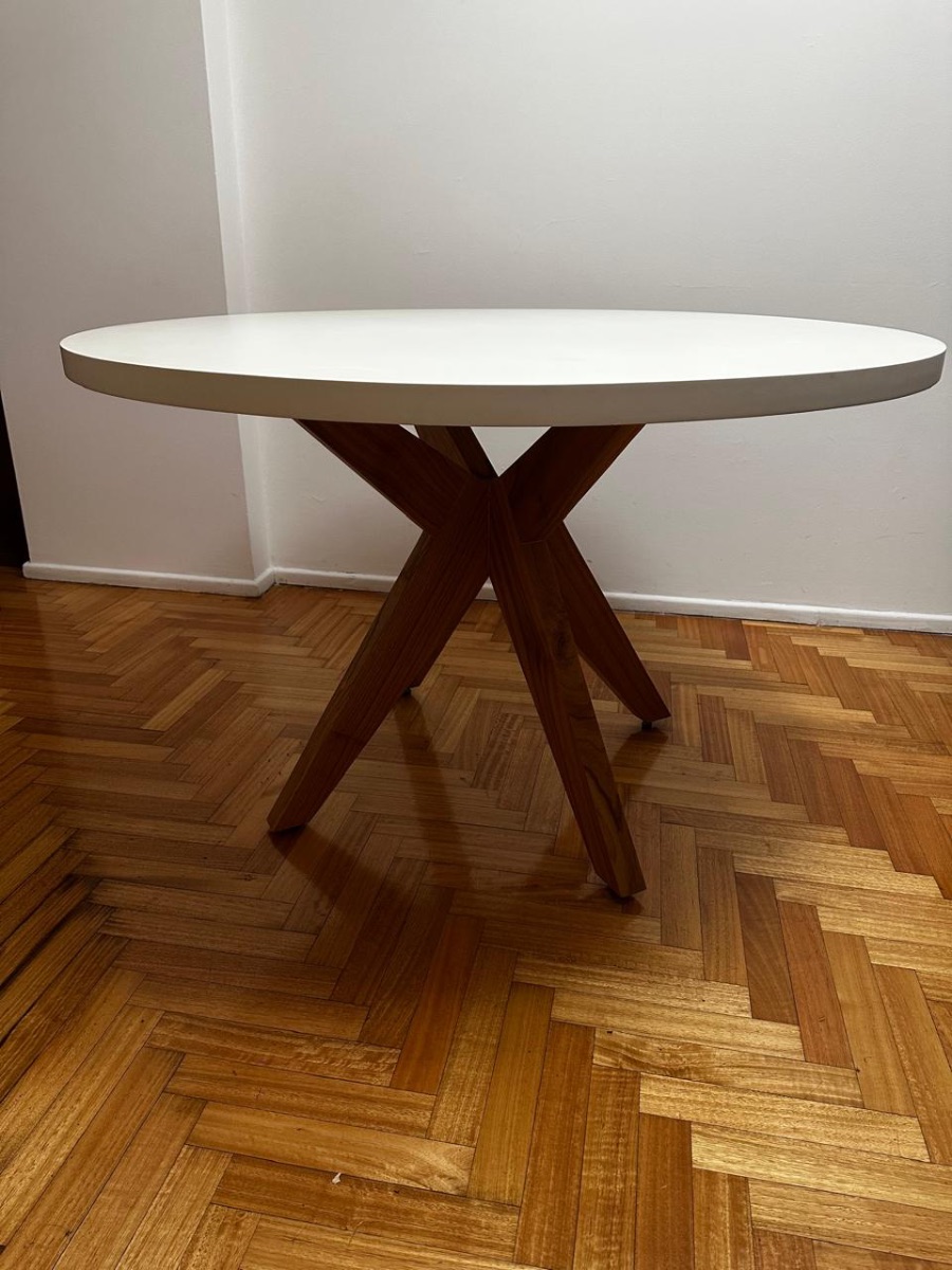 Mesa redonda blanca 120cm 