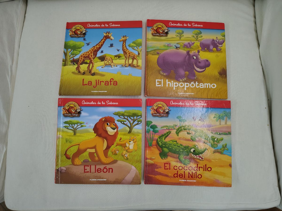 4 libros Animales de la Sabana 