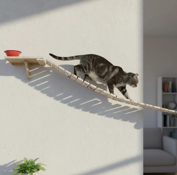 Puente colgante para gatos