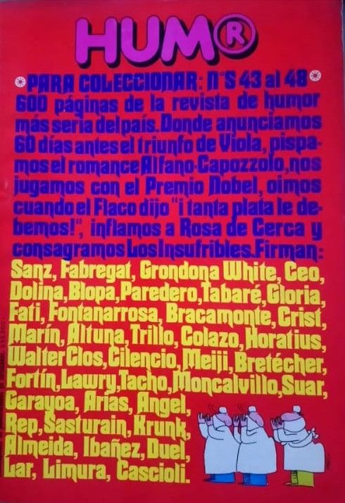 Revistas Humor 6 Números 43 Al 48 Encuadernadas De 1980