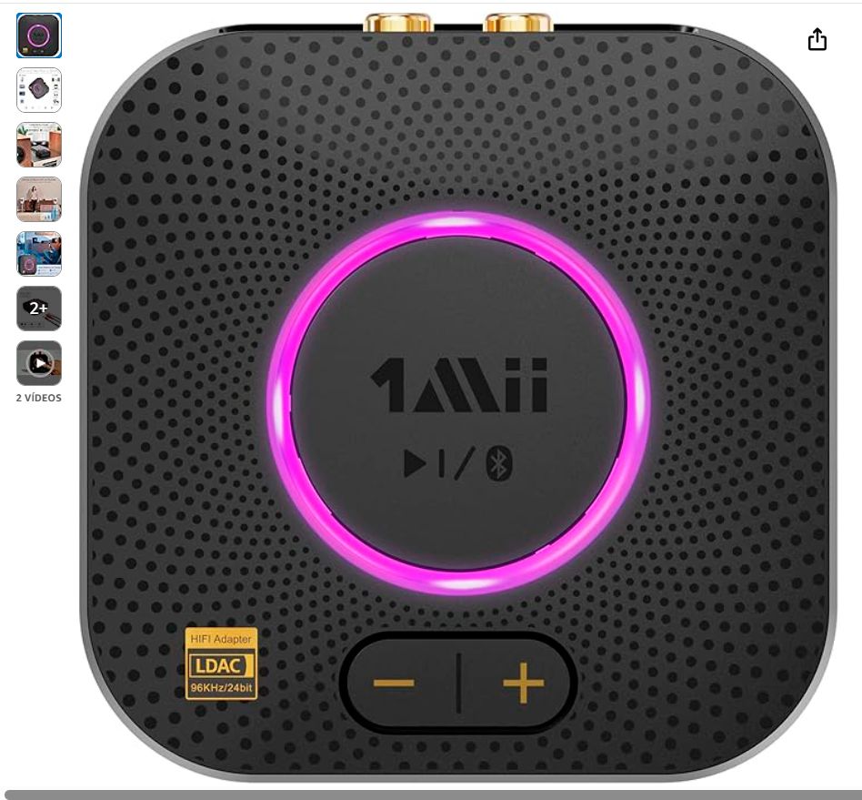 1Mii B06S+ Transmisor/Receptor L-DAC de audio inalámbrico por Bluetooth o USB