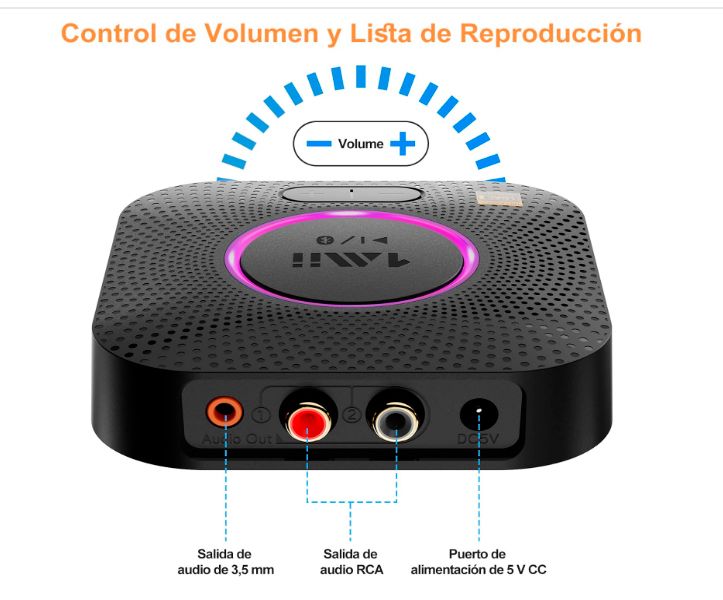 1Mii B06S+ Transmisor/Receptor L-DAC de audio inalámbrico por Bluetooth o USB