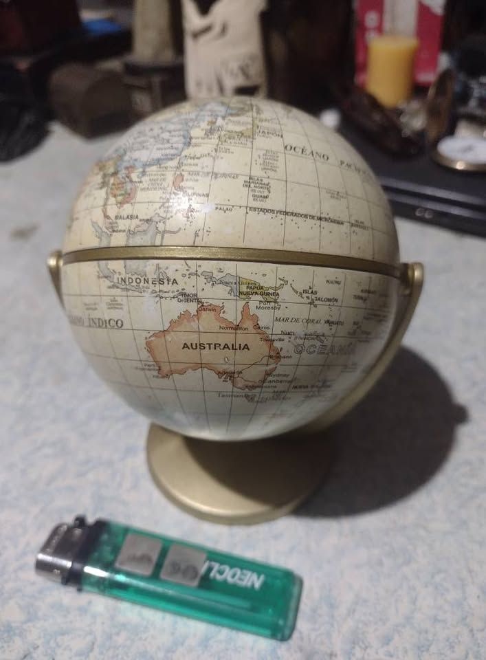Globo Terráqueo Miniatura - Estilo Retro de Escritorio