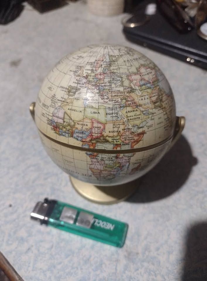 Globo Terráqueo Miniatura - Estilo Retro de Escritorio