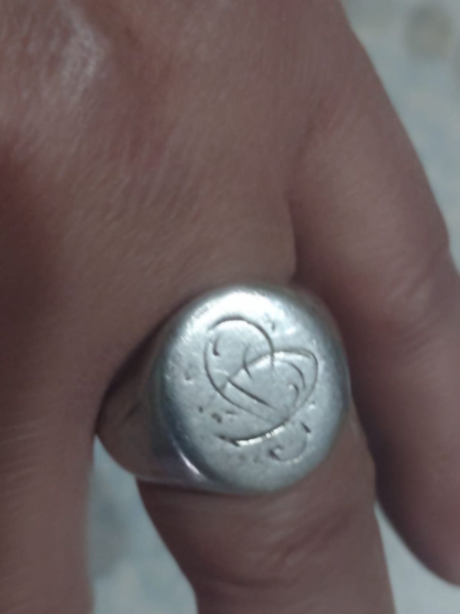 Anillo Sello Antiguo Plata Maciza - 15 Gramos - Talle 20mm