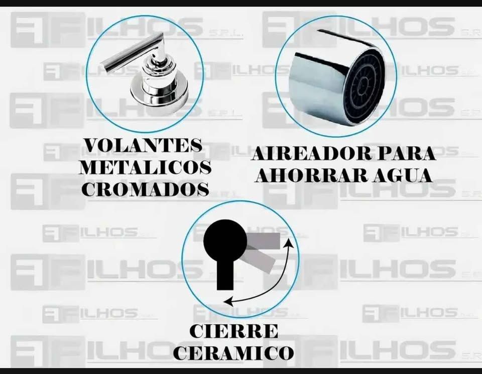 Grifo de cocina aqualaf pared doble comando cromo giratorio.
