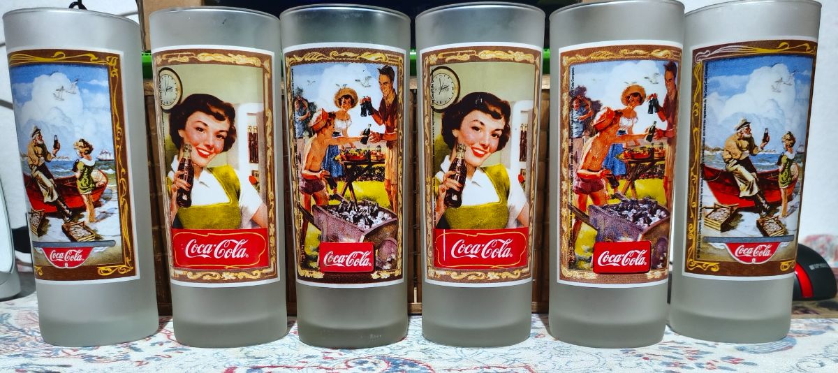 Vasos De Coca Cola De Colección Esmerilados
