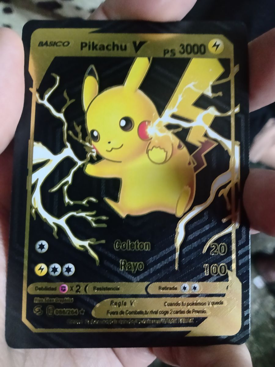 Pikachu V Carta Pokemon Color Negra