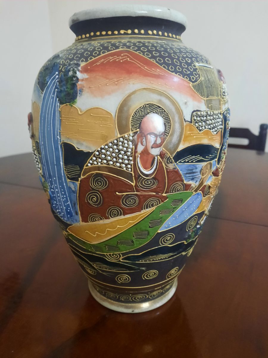 JARRON ORIENTAL SATSUMA MUY ANTIGUO