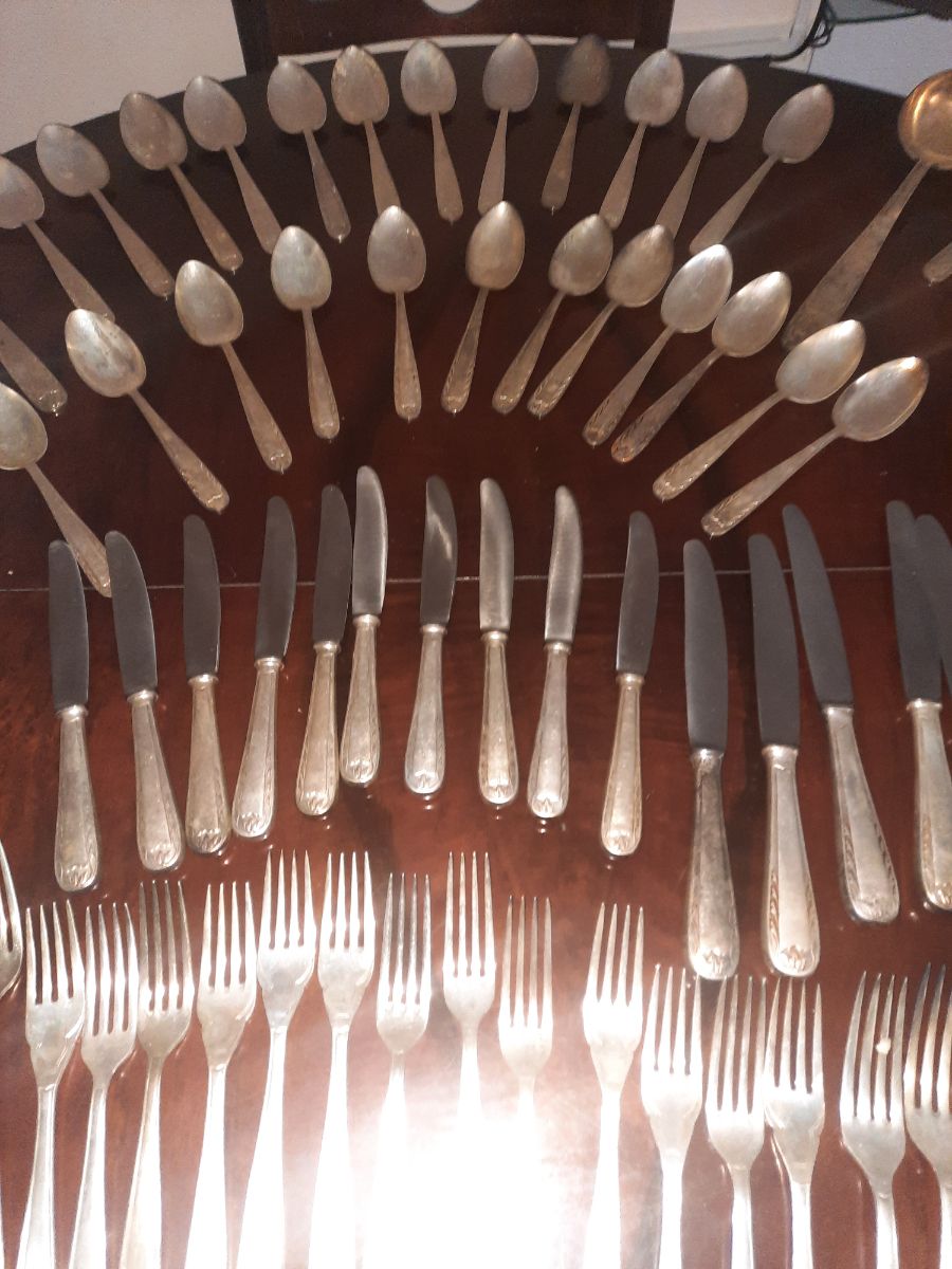 JUEGO DE CUBIERTOS MUY ANTIGUO PLATA LAPPAS