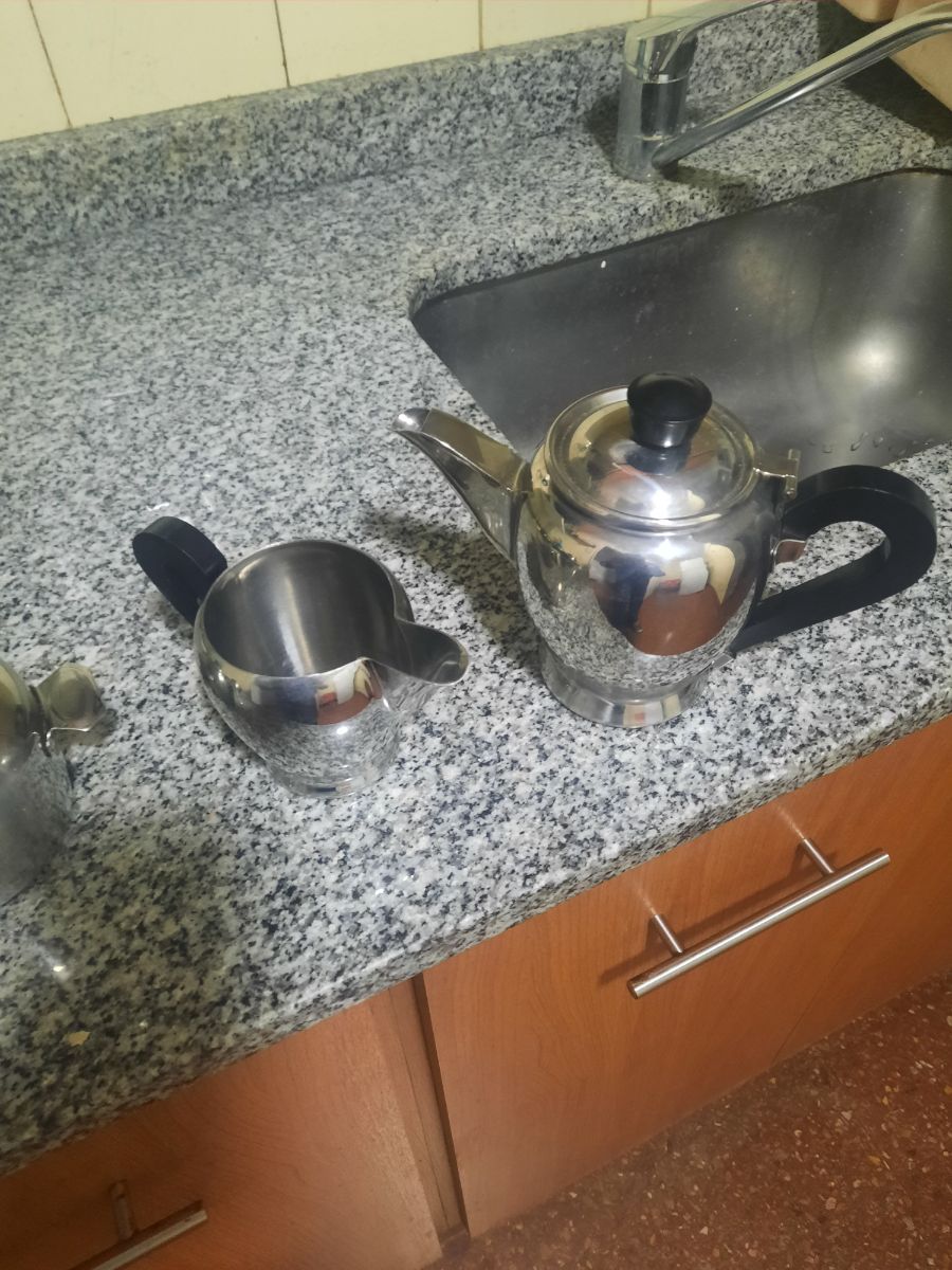 JUEGO DE ACERO INOXIDABLE DE CAFE TETERA ETC