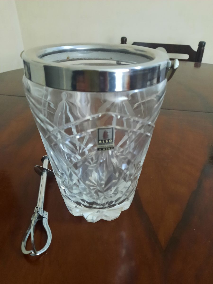 HIELERA DE CRISTAL TALLADO A MANO MARCA ALSO
