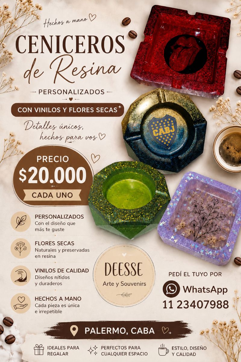 Ceniceros de resina personalizados