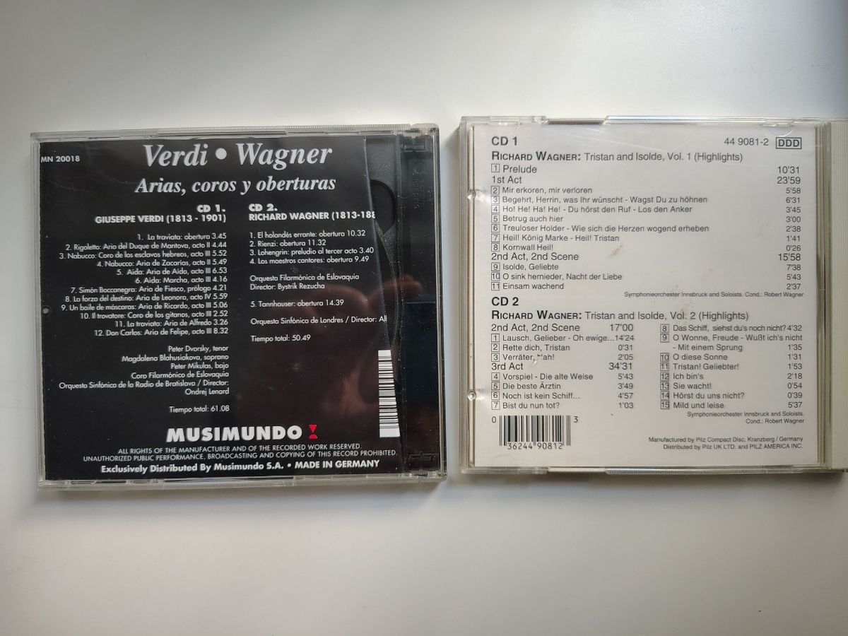 4 cd Verdi y Richard Wagner