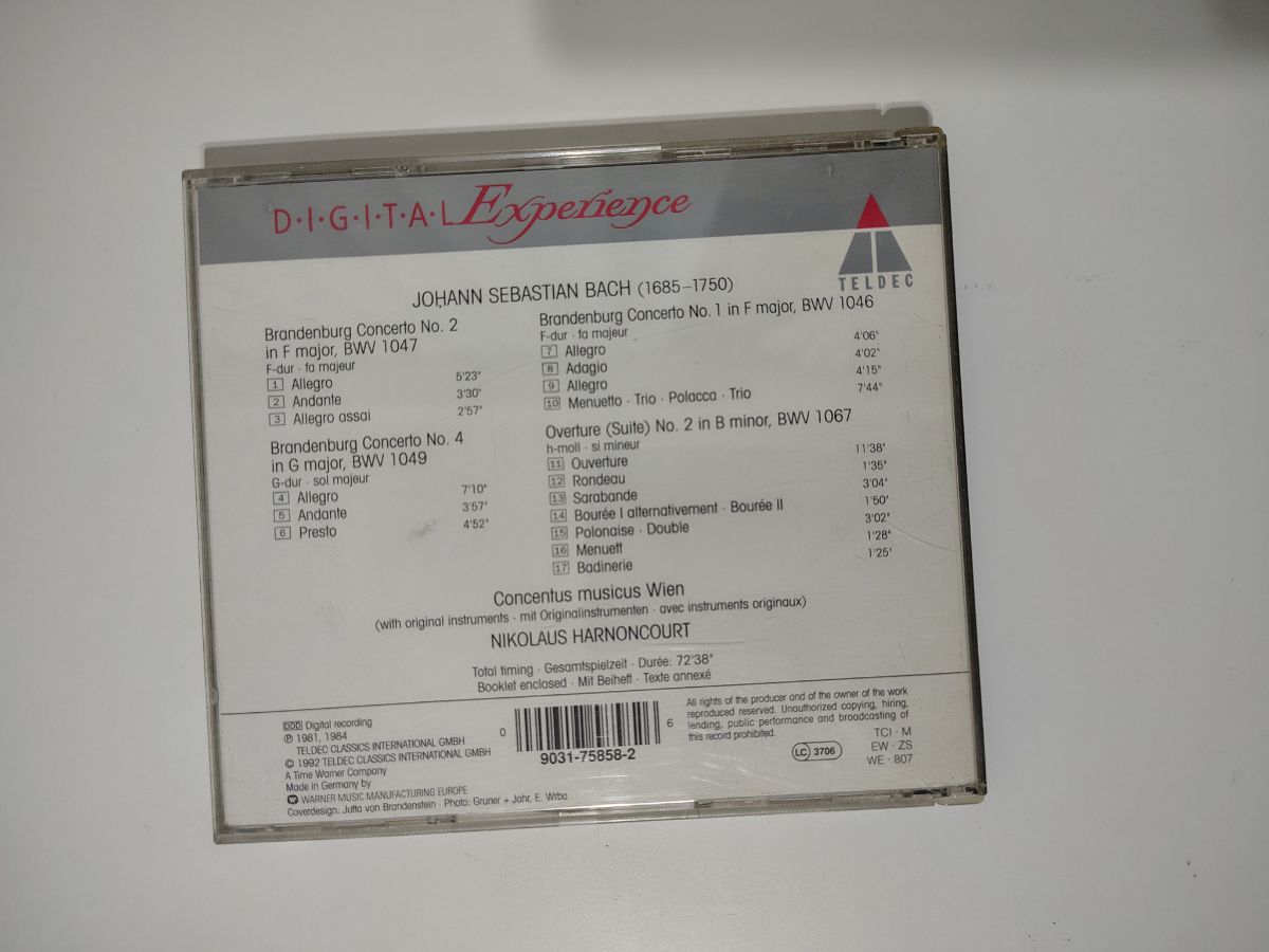 CD Bach - Brandenburg Concertos Nos 1 - 2 -4