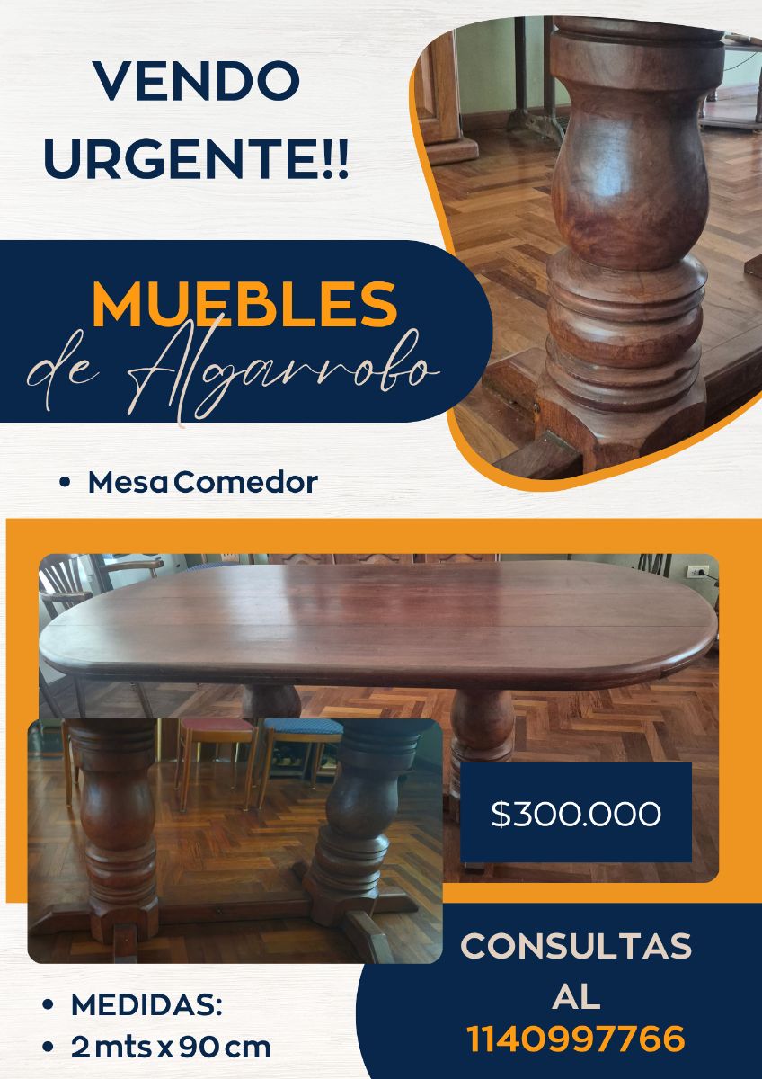 Mesa comedor algarrobo