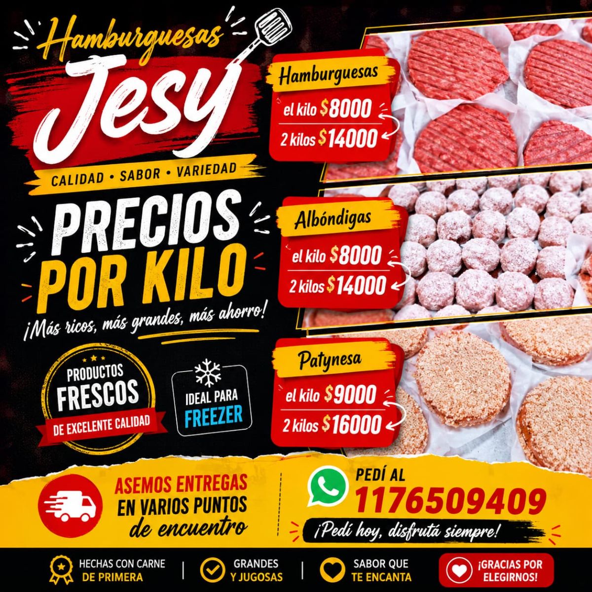 Hamburguesas albóndigas y patynesa