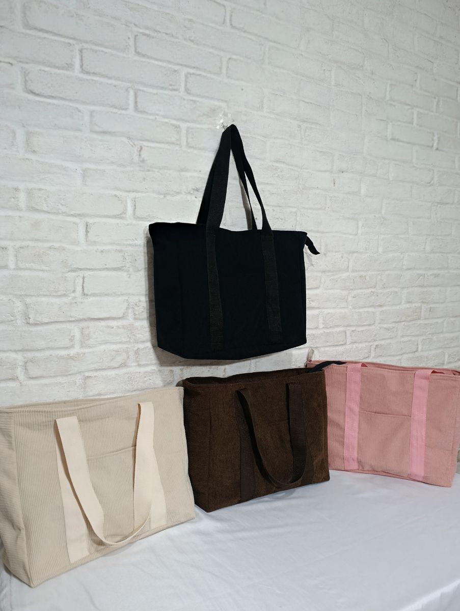 Tote bag multifuncional de corderoy