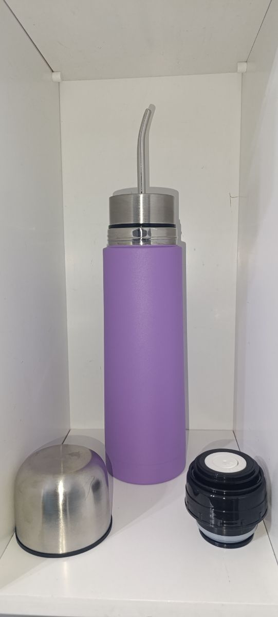 Termo mate autosevante de acero inoxidable de 750 ml nuevo en caja