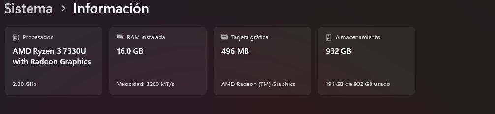 VENDO Notebook HP | AMD Ryzen 3 7330U / 16GB RAM / 1TB SSD | ¡Impecable!