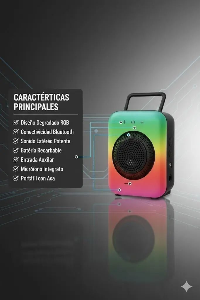 🔥 Parlante Bluetooth Portátil GTS-1867 3" RGB Luces LED Radio FM