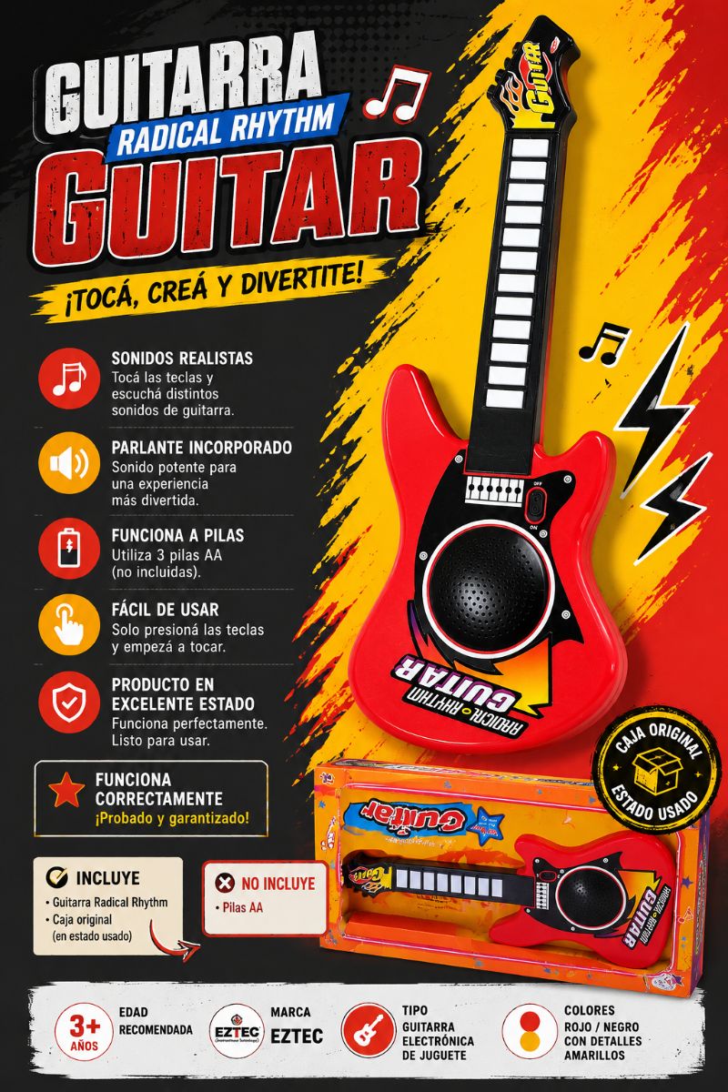 Guitarra Electrónica De Juguete EZTEC Radical Rhythm