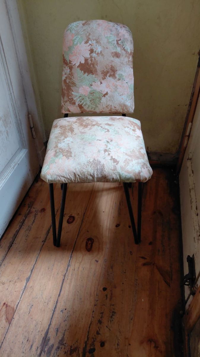 Silla de caño doble tapizada