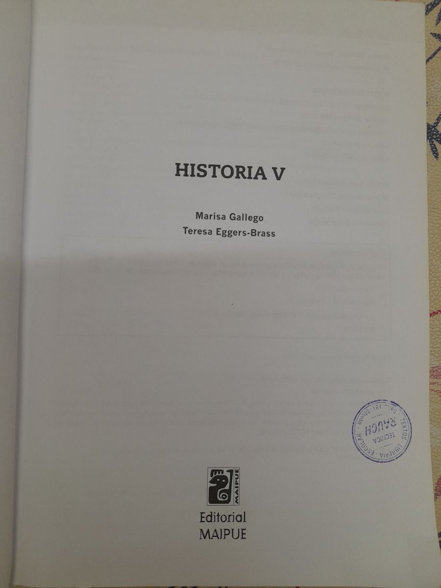 Libro educativo "Historia V"