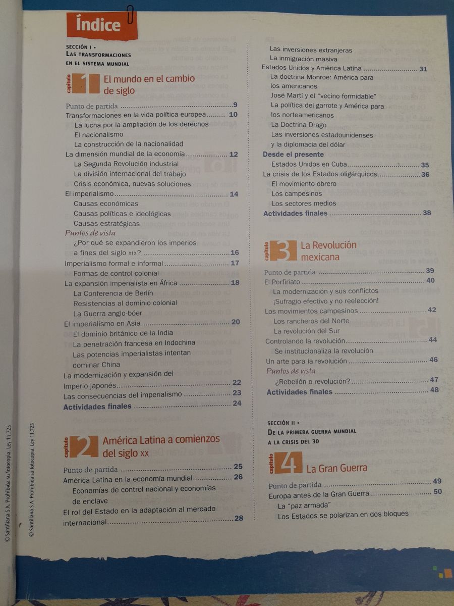 Libro educativo "Historia. El mundo en guerra y la Argentina. Primera mitad fel siglo XX"