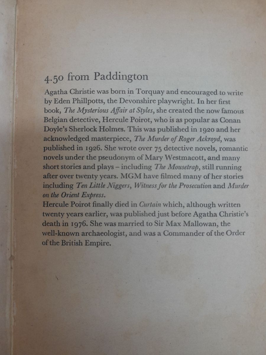 "4.50 From Paddington" de Agatha Christie