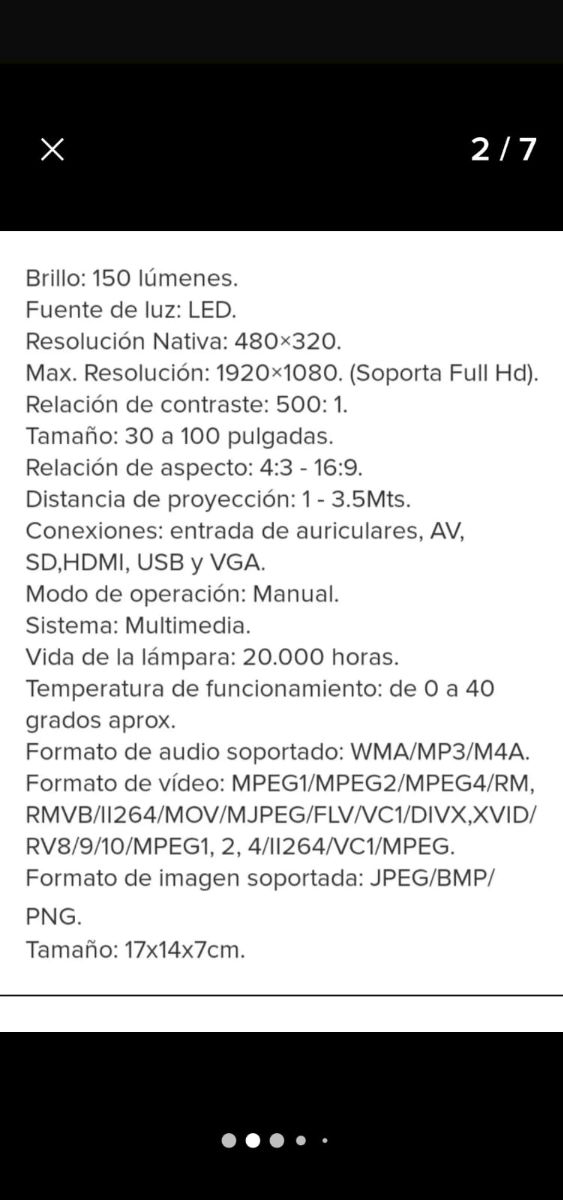 Mini proyector UNIC30